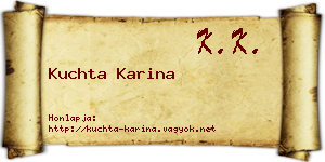 Kuchta Karina névjegykártya